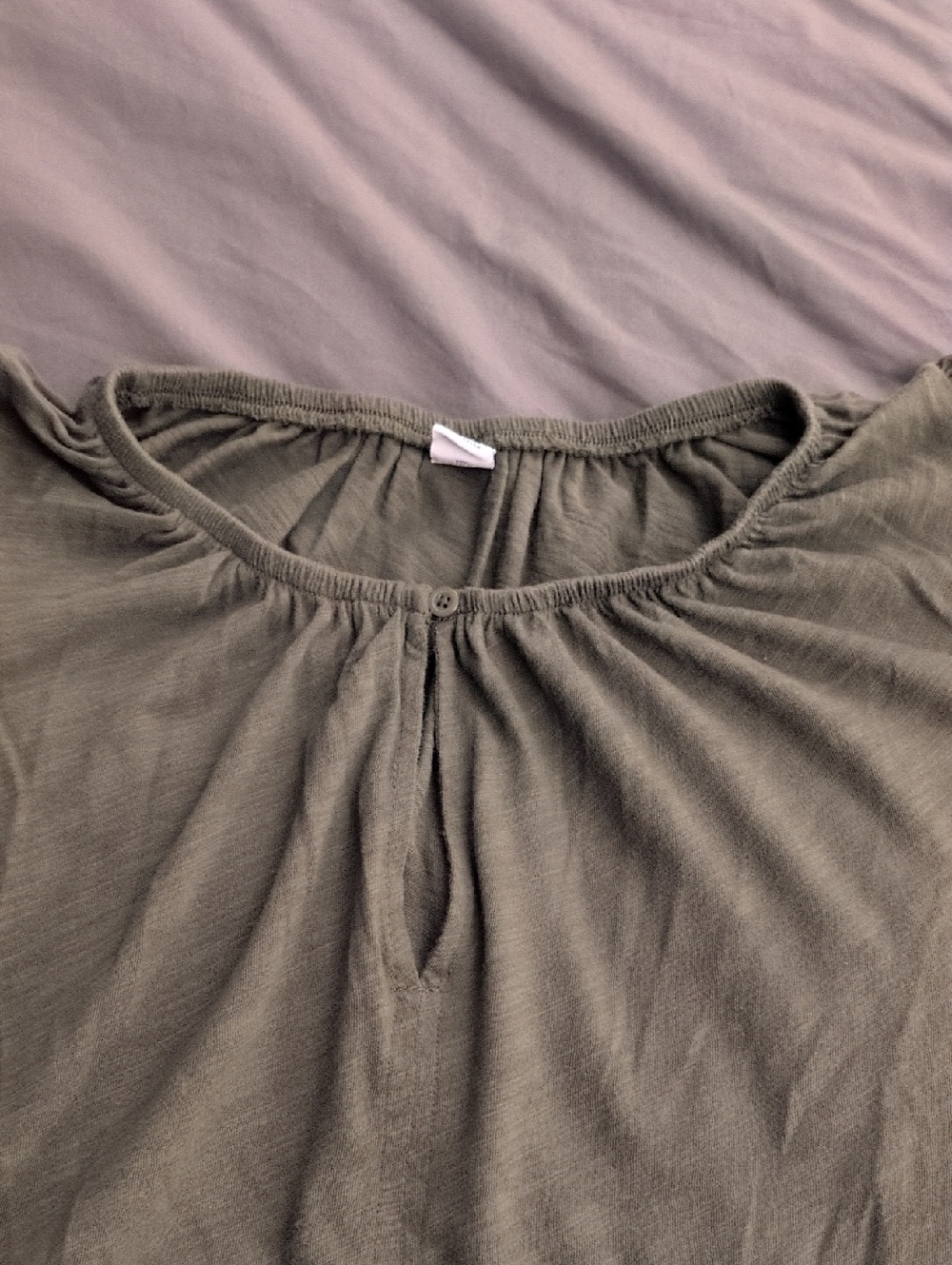 Olive Green Puff Sleeve Top Size M - Picture 9 of 14